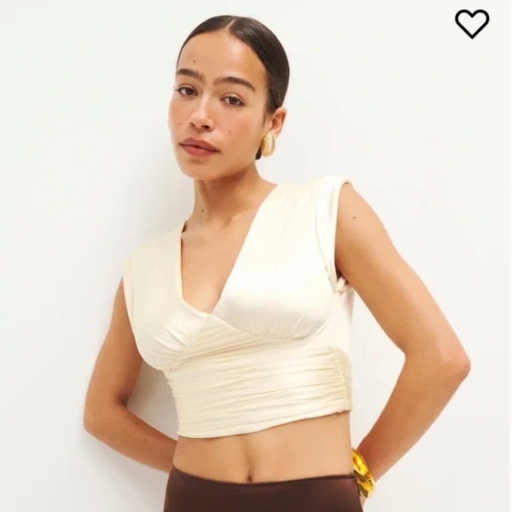Reformation Orla Silk Top